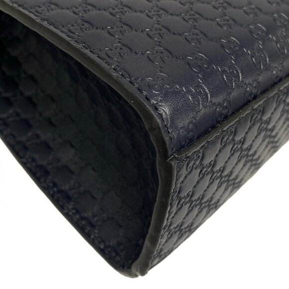 Auth GUCCI Emilie 449635 Navy Leather - Shoulder Bag - Picture 4 of 16